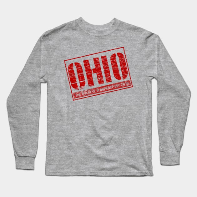 Distressed Ohio Long Sleeve T-Shirt by SloopCast